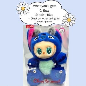Pop Mart Labubu The Monsters Have a Seat Vinyl Plush Stitch (blue) 1PC New n Box